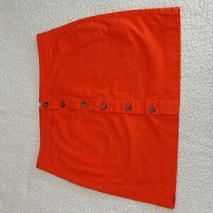 Khakis by GAP Orange Front Button Mini Skirt Size 10